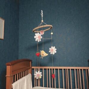 Spring Daisy/Strawberry/Bird Baby Mobile | Nursery Decor | Baby Shower Gifts